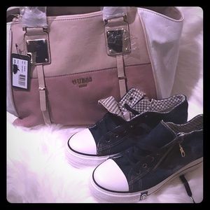 Denim platform sneakers